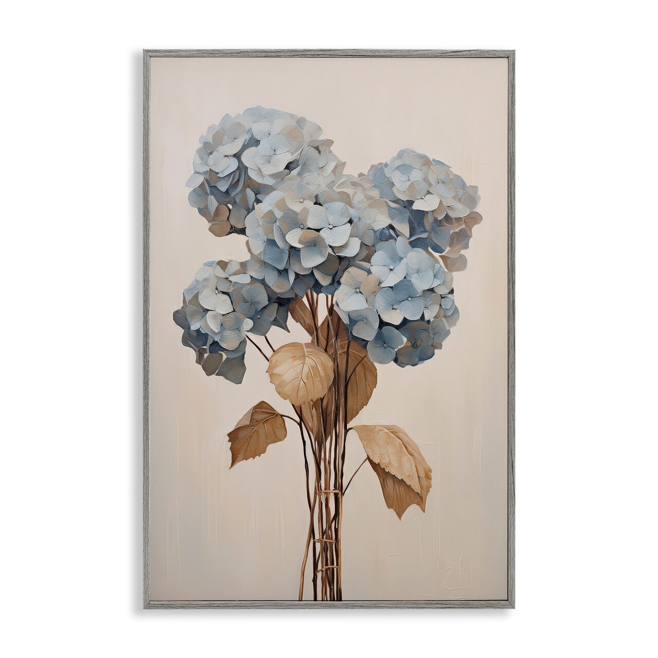 Stupell Industries Vintage Blue Hydrangea Framed Giclee Wall Art Design by Petals Prints Design